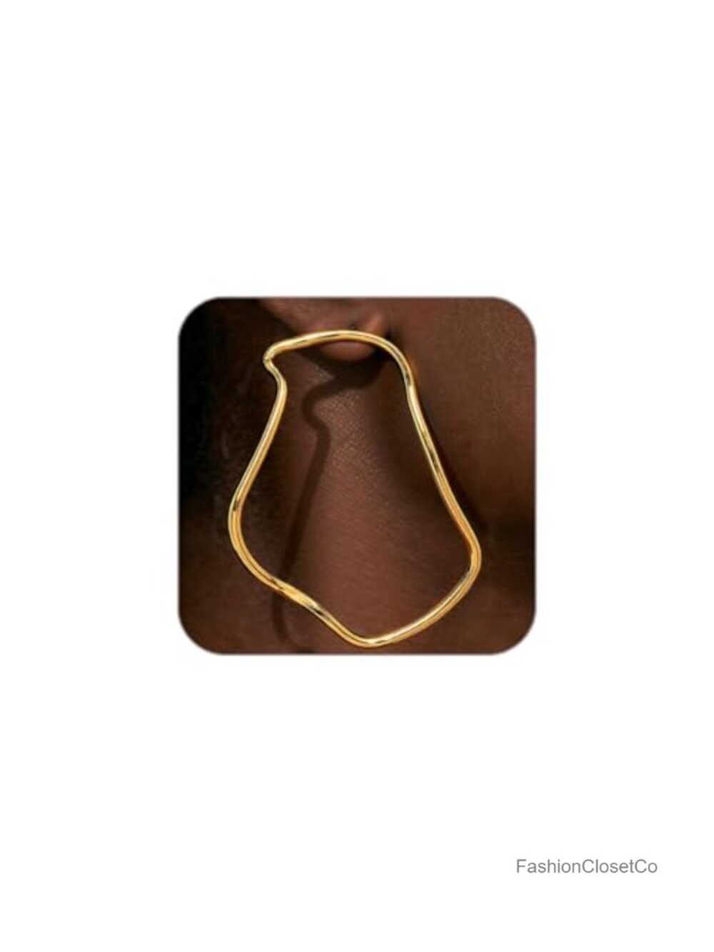 Chunky Geometric Hoop Earrings Women Minimalist Big Dangle Stud